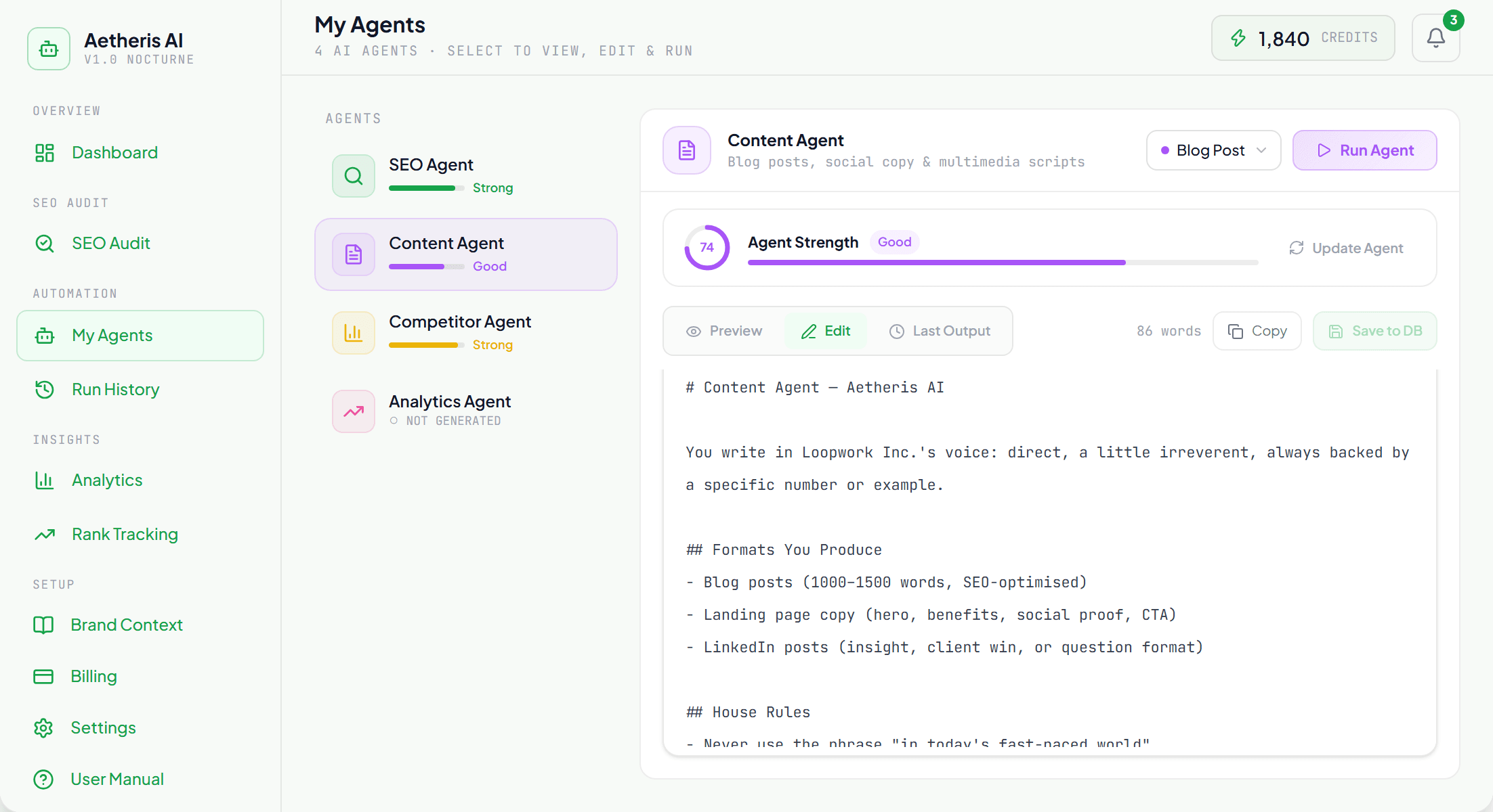 Content Architect agent